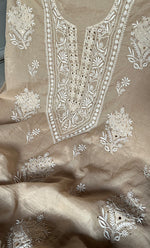 将图像加载到图库查看器中, Women's Lakhnavi Handcrafted Mul Chanderi Unstitched Kurta And Dupatta Set - HONC0284726