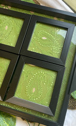 Load image into Gallery viewer, Chikankari Tray with Four Coasters - HONC0269355