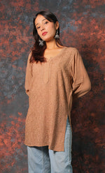 Load image into Gallery viewer, Women's Lucknowi Handcrafted Viscose Georgette Chikankari Top - HONC0327522