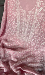 Load image into Gallery viewer, Women's Lakhnavi Handcrafted Mul Chanderi Unstitched Kurta And Dupatta Set - HONC0307428