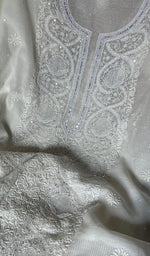 Load image into Gallery viewer, Women's Lakhnavi Handcrafted Maheshwari Mul Chanderi Unstitched Kurta And Dupatta Set - HONC0282231