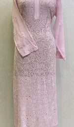 Load image into Gallery viewer, Women's Lakhnavi Handcrafted Viscose Georgette Chikankari Kurti - HONC0139789