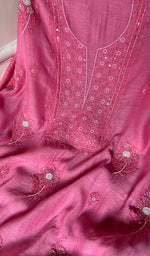 将图像加载到图库查看器中, Women's Lucknowi Handcrafted Mul Chanderi Chikankari Full Suit Material - HONC0260958