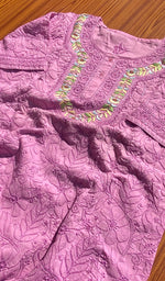 Load image into Gallery viewer, Women's Lucknowi Handcrafted Cotton Chikankari Kurti - HONC097588