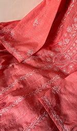 将图像加载到图库查看器中, Women's Lakhnavi Handcrafted Linen Cotton Semi -Stitched Anarkali And Dupatta Set - HONC0246483