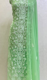 Load image into Gallery viewer, Women's Lucknowi Handcrafted Faux-Georgette Chikankari Suit Material-HONC0154324