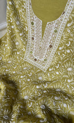 Load image into Gallery viewer, Mehr Women's Lakhnavi Handcrafted Maheshwari Mul Chanderi Kurta And Dupatta Set - HONC0285393
