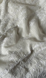 Load image into Gallery viewer, Women's Lakhnavi Handcrafted Linen Cotton Chikankari Semi- Stitched Kurta And Dupatta Set- HONC0258765