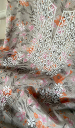 Load image into Gallery viewer, Women's Lakhnavi Handcrafted Cotton Chikankari Kurta And Kurta Dupatta Set - HONC0264801