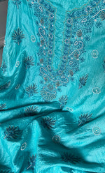 Load image into Gallery viewer, Women's Lakhnavi Handcrafted Tussar Silk Chikankari Kurta And Dupatta Set - HONC0245856