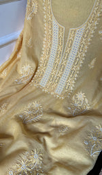 将图像加载到图库查看器中, Women's Lakhnavi Handcrafted Mul Chanderi Chikankari Full Suit Material - HONC0260946