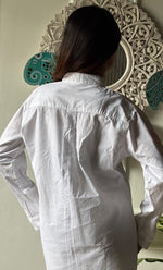 将图像加载到图库查看器中, Women's Lakhnavi Handcrafted Modal Cotton Chikankari Top - HONC0313722