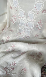 将图像加载到图库查看器中, Women's Lakhnavi Handcrafted Unstitchd Mul Chanderi Kurta And Dupatta Set - HONC0319482