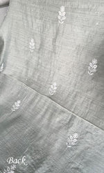 Load image into Gallery viewer, Women's Lakhnavi Handcrafted Munga Silk Chikankari Unstitched Kurti Fabric - HONC0316123