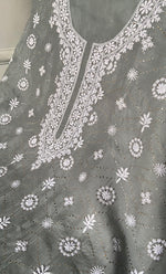 Load image into Gallery viewer, Rubi Women's Lakhnavi Handcrafted Pure Organza Chikankari Unstitched Kurta And Dupatta Set- HONC0326309