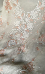 Load image into Gallery viewer, Women's Lakhnavi Handcrafted Unstitched Mul Chanderi Kurta And Dupatta Set - HONC0319476