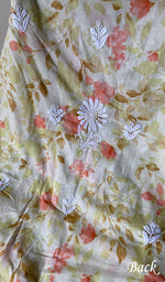 Load image into Gallery viewer, Women's Lucknowi Handcrafted Mul Cotton Chikankari Unstitched Kurti Fabric- HONC0157691