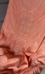 Load image into Gallery viewer, Women's Lakhnavi Handcrafted Mul Chanderi Unstitched Chikankari Full Suit Material - HONC0307155