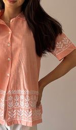 Load image into Gallery viewer, Women's Lakhnavi Handcrafted Cotton Chikankari Top - HONC0354115