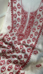 将图像加载到图库查看器中, Women's Lakhnavi Handcrafted Mul Chanderi Unstitched Kurta And Dupatta Set - HONC0284791