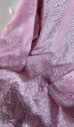 Load image into Gallery viewer, Asiyah Women's Lakhnavi Handcrafted Mul Chanderi Semi - Stitched Kurta And Dupatta Set - HONC0261775