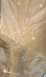 将图像加载到图库查看器中, Lucknowi Handcrafted Chanderi Silk Chikankari Unstitched Unisex Kurta Fabric - HONC0322110