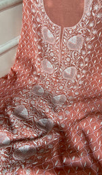 Load image into Gallery viewer, Women's Lakhnavi Handcrafted Maheshwari Mul Chanderi Kurta And Dupatta Set - HONC0288974