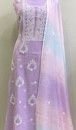 将图像加载到图库查看器中, Women's Lakhnavi Handcrafted Mul Chanderi Kurta And Dupatta Set- HONC0177722