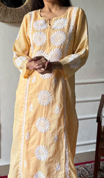 Load image into Gallery viewer, Women's Lakhnavi Handcrafted Kota Cotton Chikankari Kurti - HONC0360457