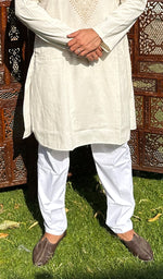Load image into Gallery viewer, Men's Lucknowi Handcrafted Cotton Chikankari Kurta - HONC0342339
