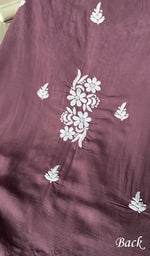 将图像加载到图库查看器中, Simran Women's Lakhnavi Handcrafted Modal Cotton Chikankari Unstitched Kurti Fabric - HONC0261067