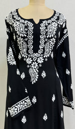 Load image into Gallery viewer, Women's Lucknowi Handcrafted Modal Cotton Chikankari Anarkali Dress - HONC0231034