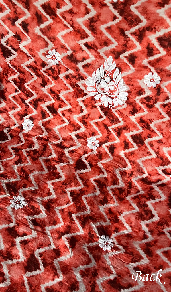 Women's Lakhnavi Handcrafted Cotton Chikankari Unstitched Kurti Fabric - HONC0268849