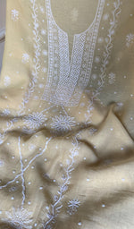 Load image into Gallery viewer, Women's Lakhnavi Handcrafted Unstitched Mul Chanderi Kurta And Dupatta Set - HONC0343241