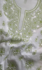 将图像加载到图库查看器中, Women's Lakhnavi Handcrafted Unstitched Cotton Chikankari Suit Material - HONC0301278