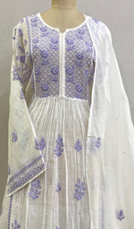 Load image into Gallery viewer, Women's Lakhnavi Handcrafted Mul Chanderi Semi - Stitched Kurta And Dupatta Set - HONC0224782