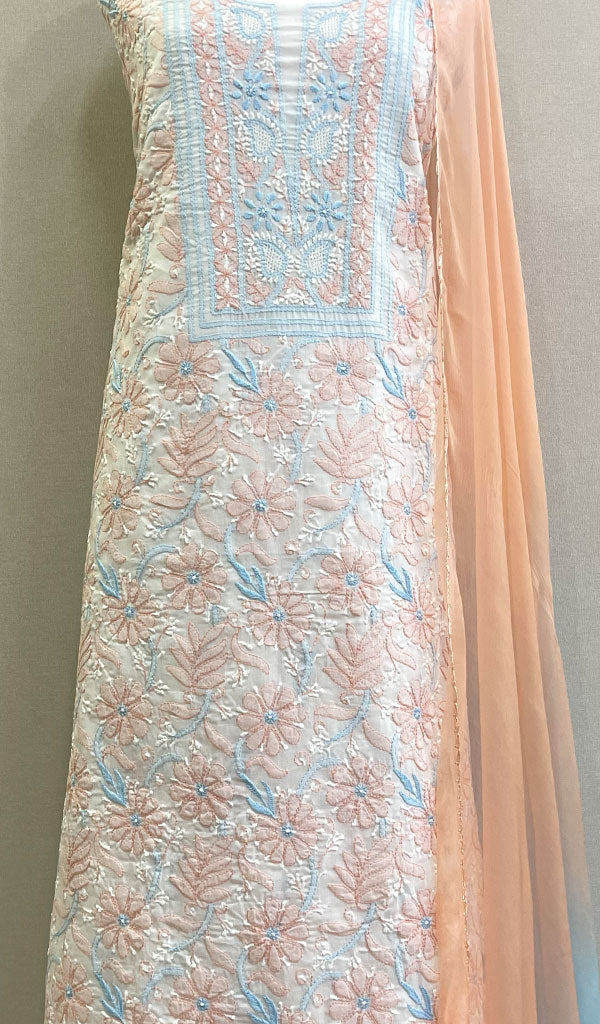 Women's Lakhnavi Handcrafted Cotton Chikankari Suit Material- HONC0208187