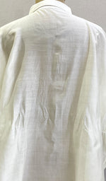 Load image into Gallery viewer, Fiza Women's Lakhnavi Handcrafted Chanderi Silk Semi- Stiched Chikankari Top - HONC0185366