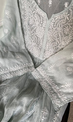 Load image into Gallery viewer, Women's Lucknowi Handcrafted Kota Cotton Chikankari Unstitched Kurta And Dupatta Set - HONC0307250
