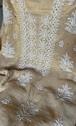 将图像加载到图库查看器中, Women's Lakhnavi Handcrafted Tissue Chanderi Unstitched Kurta And Dupatta Set - HONC0278200