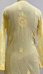 将图像加载到图库查看器中, Women's Lakhnavi Handcrafted Viscose Georgette Chikankari Kurti - HONC0161789