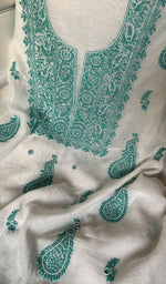 Load image into Gallery viewer, Women's Lakhnavi Handcrafted Mul Chanderi Unstitched Kurta And Dupatta Set - HONCO278136