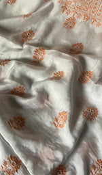 Load image into Gallery viewer, Women's Lucknowi Handcrafted Muslin Chikankari Unstitched Suit Material - HONC0243933