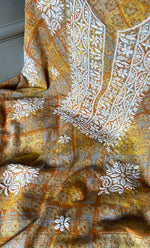 Load image into Gallery viewer, Women's Lakhnavi Handcrafted Cotton Chikankari Kurta And Kurta Dupatta Set - HONC0289884