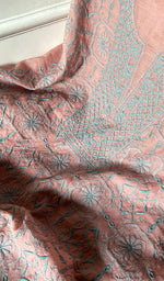 将图像加载到图库查看器中, Women's Lakhnavi Handcrafted Mul Chanderi Unstitched Chikankari Full Suit Material - HONC0319508
