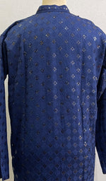 Load image into Gallery viewer, Men's Faux-Georgette Hakoba Kurta - HONC0188717