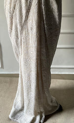 Load image into Gallery viewer, Women's Lakhnavi Handcrafted Pure Silk Georgette Chikankari Saree - HONC0297642
