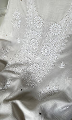 Load image into Gallery viewer, Women's Lucknowi Handcrafted Chanderi Silk Chikankari Kurta Dupatta Set - HONC0267143