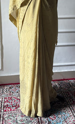 Load image into Gallery viewer, Women's Lakhnavi Handcrafted Pure Silk Georgette Chikankari Saree - HONC0307217