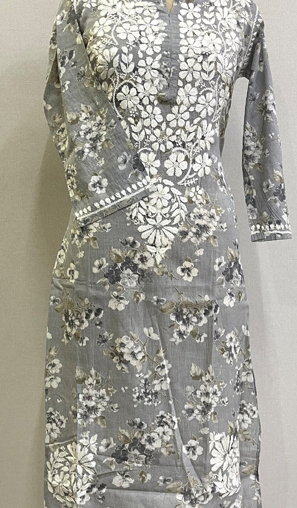 Rubab Women's Lucknowi Handcrafted Cotton Chikankari Kurti - HONC0196401